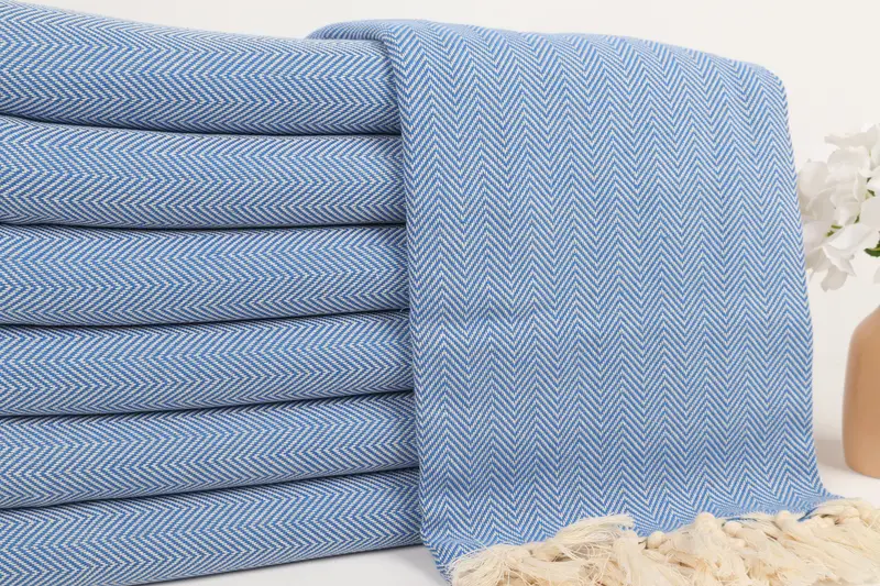 70x40 Cotton Herringbone Towel, Thin towel, Handmade Gift, Personalized Gifts, Soft and absorbent Turkish towel, Wedding Towel, Large Turkish Towel - 2
