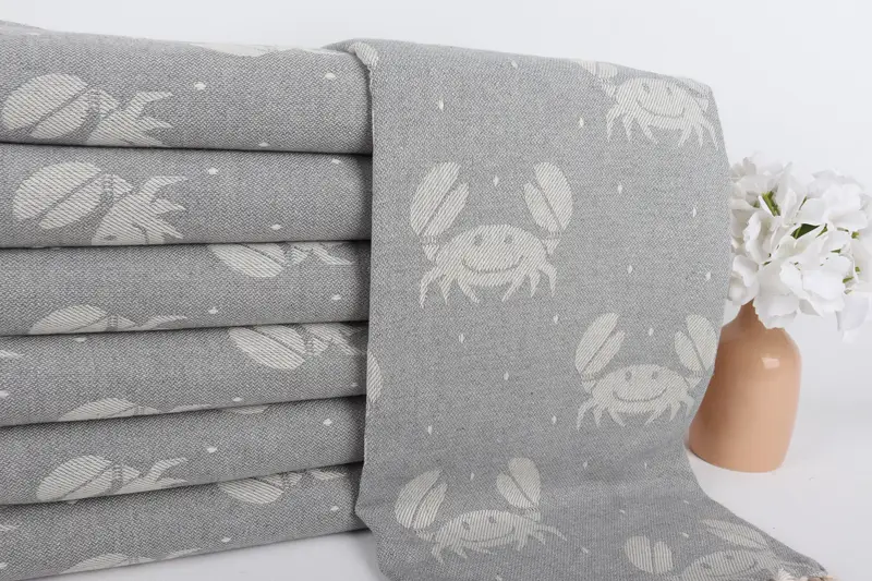 68x40 Cotton Crab Design Towel, Wedding Day Gift For Bride, Summer Gift, Bridesmaid Gift, Bridesmaid Gift Towel, Monogram Turkish Bath Towel - 3