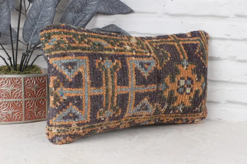 Traditional Cushion, Cushion, Gift Pillow, Ethnic Pillow Cover Cushion, Home Decor Pillow, Car Cushion, Pillow for Sofa, 8x16 Blue Cushion Case - 4
