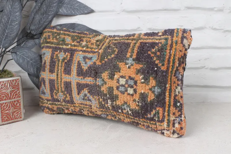 Traditional Cushion, Cushion, Gift Pillow, Ethnic Pillow Cover Cushion, Home Decor Pillow, Car Cushion, Pillow for Sofa, 8x16 Blue Cushion Case - 3