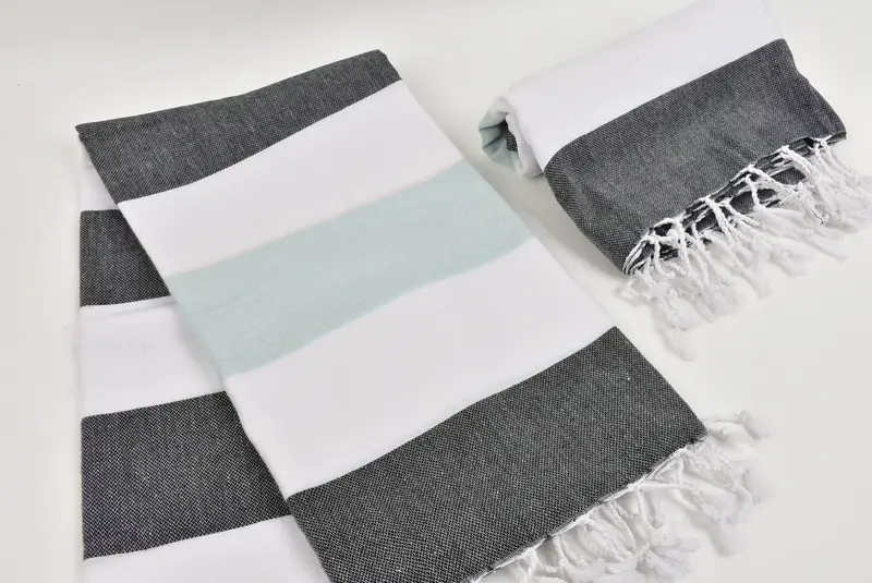 Quick-dry towel, 70x40 Cotton Striped Towel, Birthday Gift, Pool Towels, Fringed Turkish peshtemal beach towel USA, Bridesmaid Gift, Peshtemal Towel - 7