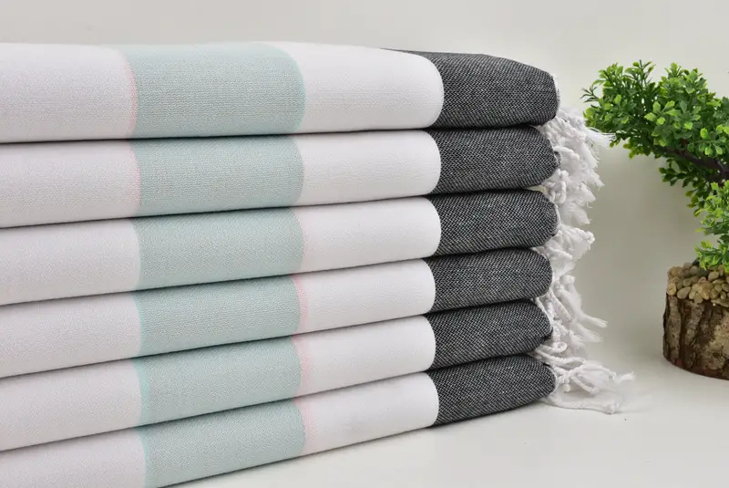 Quick-dry towel, 70x40 Cotton Striped Towel, Birthday Gift, Pool Towels, Fringed Turkish peshtemal beach towel USA, Bridesmaid Gift, Peshtemal Towel - 3