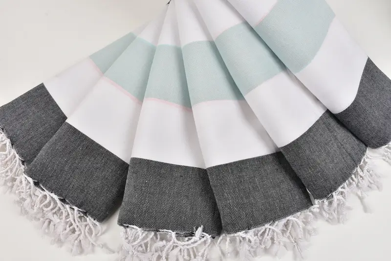 Quick-dry towel, 70x40 Cotton Striped Towel, Birthday Gift, Pool Towels, Fringed Turkish peshtemal beach towel USA, Bridesmaid Gift, Peshtemal Towel - 4