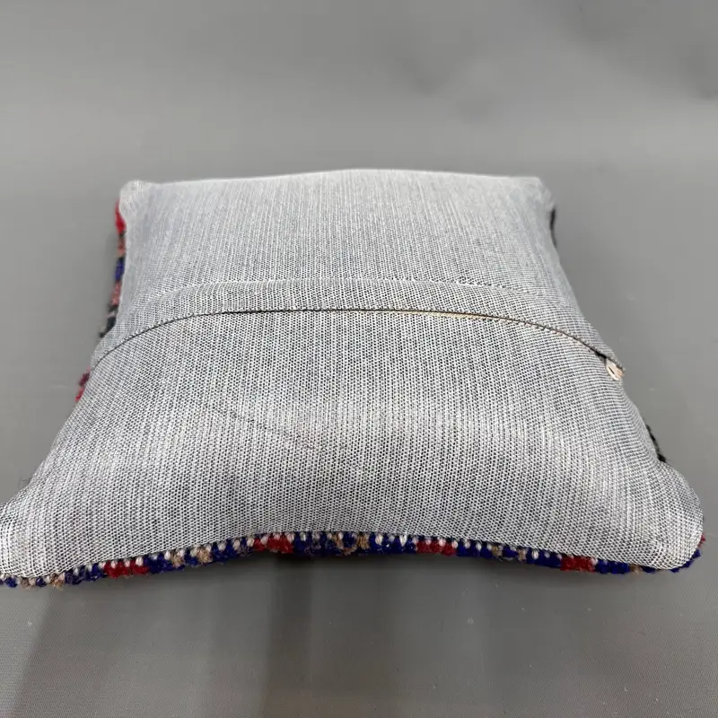 Cushion, Interior Designer Pillow, Vintage Kilim Throw Pillow, 12x12 Red Pillow Cover, Kilim Cushion Sham, Car Cushion Cover, Handwoven Pillow Case - 7