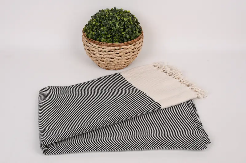 Housewarming Gift, Organic Turkish towel, Gift For Boyfriend, Beach Towel Bulk, Custom Wedding Towel, Wedding Favors, 70x40 Cotton Striped Towel - 4