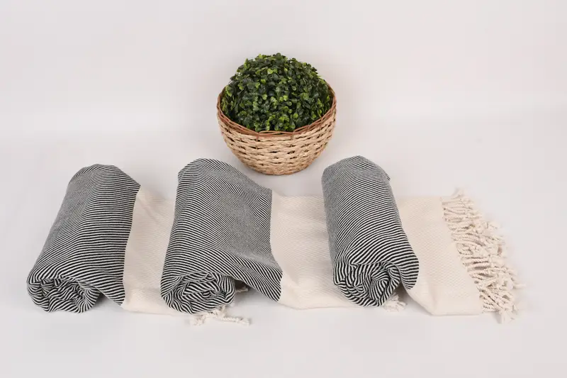 Housewarming Gift, Organic Turkish towel, Gift For Boyfriend, Beach Towel Bulk, Custom Wedding Towel, Wedding Favors, 70x40 Cotton Striped Towel - 8
