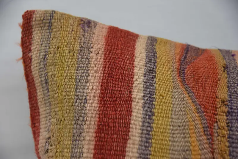 Pillow for Couch, Cushion Case, Shabby Chic Pillow Sham, Handmade Kilim Cushion, Kilim Pillow, Knitted Cushion, 20x28 Orange Cushion Case - 2