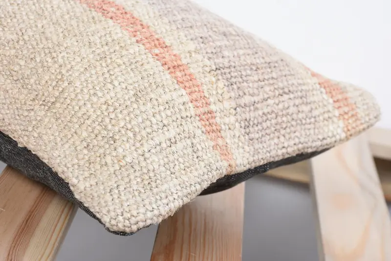 Retro Pillow Cover, Vintage Kilim Pillow, Authentic Pillow Case, Pillow Cover, Vintage Pillow, Vintage Kilim Throw Pillow, 8x16 Beige Pillow Case - 7