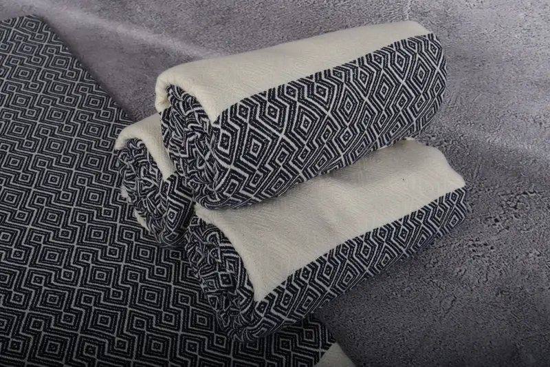 Quick-dry towel, Bridal Party Gifts, 68x38 Cotton Diamond Towel, Organic Cotton Towel, Turkish bath towel, Bridesmaid Gift, Customized Turkish Towel - 7