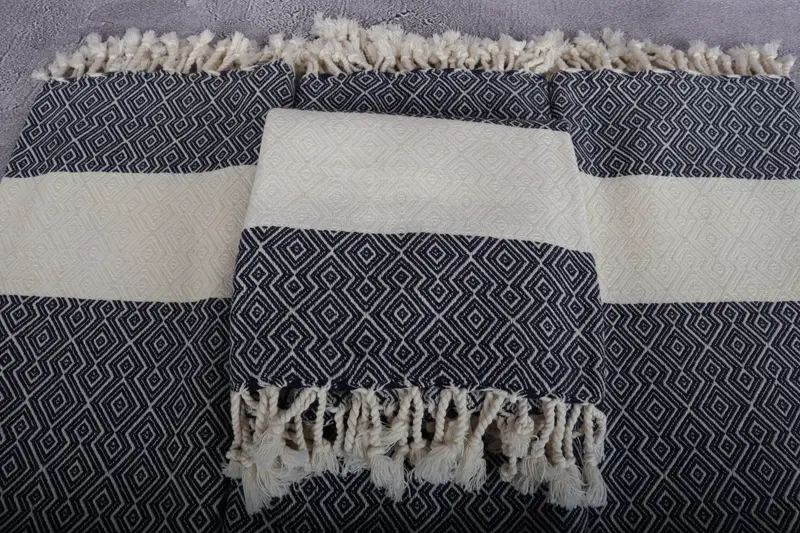 Quick-dry towel, Bridal Party Gifts, 68x38 Cotton Diamond Towel, Organic Cotton Towel, Turkish bath towel, Bridesmaid Gift, Customized Turkish Towel - 4