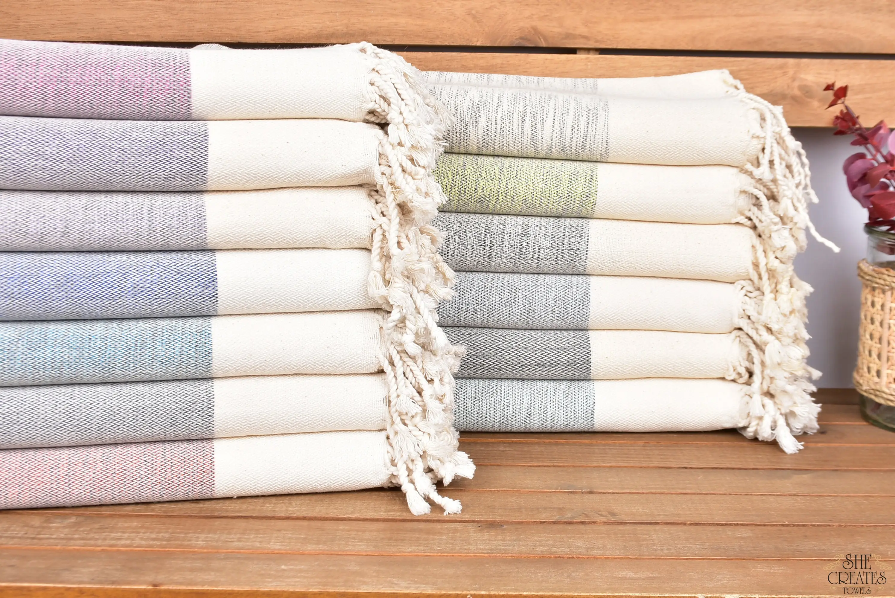 Cotton Flat Towel Personalized Gift Beige, 40x63 Inches - 1