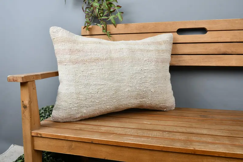 Christmas Cushion Case, 16x24 Beige Pillow, Boho Pillow, Kilim Pillow, Cushion Case, Authentic Cushion, Gift Pillow, Traditional Cushion - 1