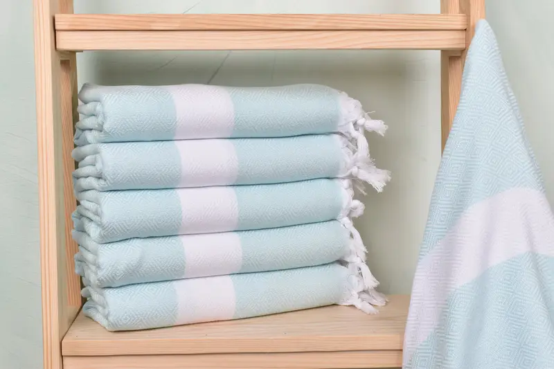 70x40 Cotton Diamond Towel, House Warming Gift, Quick-dry towel, Turkish Towel Set, Embroidered Beach Towel, Lightweight Turkish towel, Travel towel - 1
