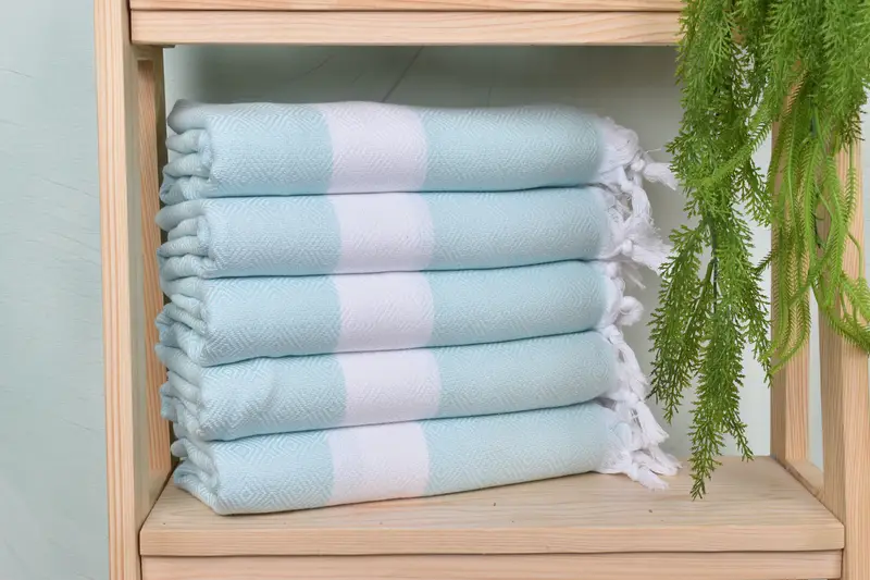 70x40 Cotton Diamond Towel, House Warming Gift, Quick-dry towel, Turkish Towel Set, Embroidered Beach Towel, Lightweight Turkish towel, Travel towel - 2