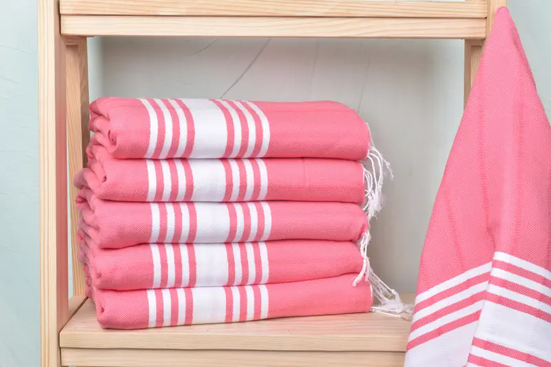 Personalized Vermilion Cotton Towel, 40x71 Inches, Organic Cotton/Linen