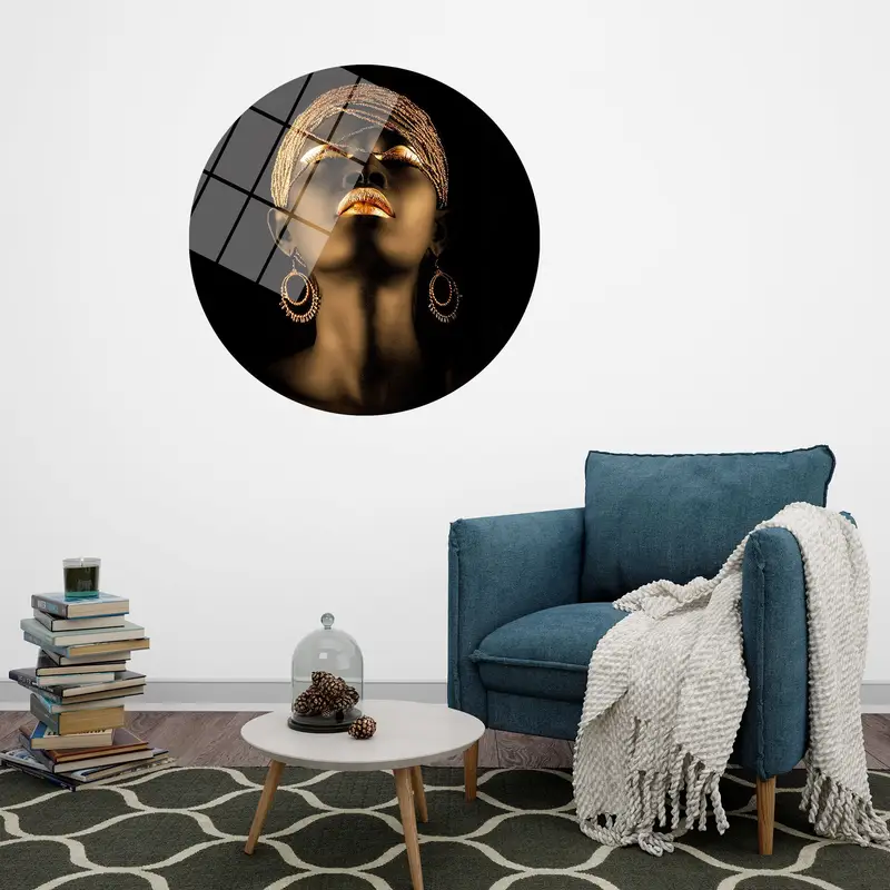 Schimmernde afrikanische Goldlippenleinwand – trendiges, elegantes Dekor