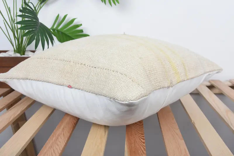 Interior Designer Pillow, Ottoman Pillow Cover, Ethnical Kilim Rug Pillow, Cushion Cover, Nautical Throw Pillow, Gift Pillow, 20x20 Beige Cushion - 6