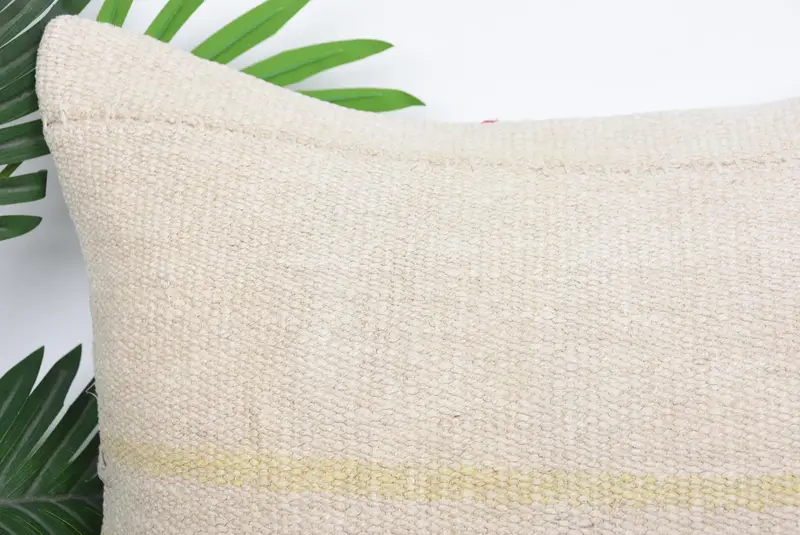 Interior Designer Pillow, Ottoman Pillow Cover, Ethnical Kilim Rug Pillow, Cushion Cover, Nautical Throw Pillow, Gift Pillow, 20x20 Beige Cushion - 2