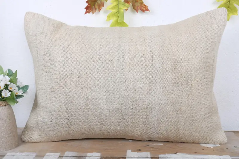 Yastık örtüsü, 16x24 beyaz yastık sahte, salon atma yastık kılıfı, Kilim yastık sham, boho yastık sham kapağı, atma Kilim yastığı, goblen yastığı - 2