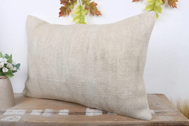 Yastık örtüsü, 16x24 beyaz yastık sahte, salon atma yastık kılıfı, Kilim yastık sham, boho yastık sham kapağı, atma Kilim yastığı, goblen yastığı - 4