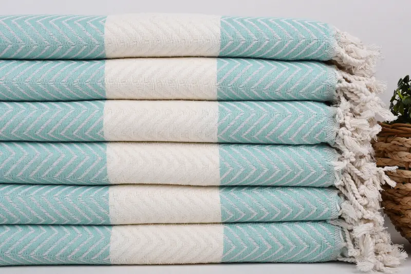 Hammam towel, Kids Beach Towel, Bridal Shower Gift, 70x40 Cotton Zig zag Towel, Wedding Day Gift For Bride, Bachelor Party Favors, Absorbent towel - 2