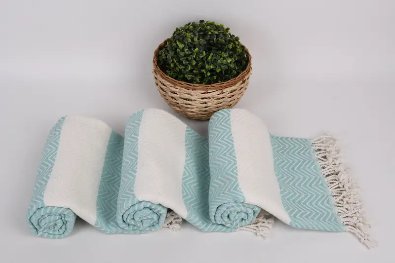 Hammam towel, Kids Beach Towel, Bridal Shower Gift, 70x40 Cotton Zig zag Towel, Wedding Day Gift For Bride, Bachelor Party Favors, Absorbent towel - 8