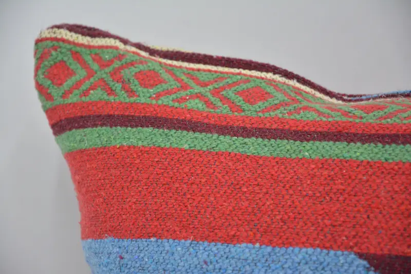 Kilim Pillow, 20x28 Red Pillow Sham, Interior Designer Pillow, Pillow Sham, Pastel Cushion Case, Pillow for Couch, Floor Cushion Case - 2