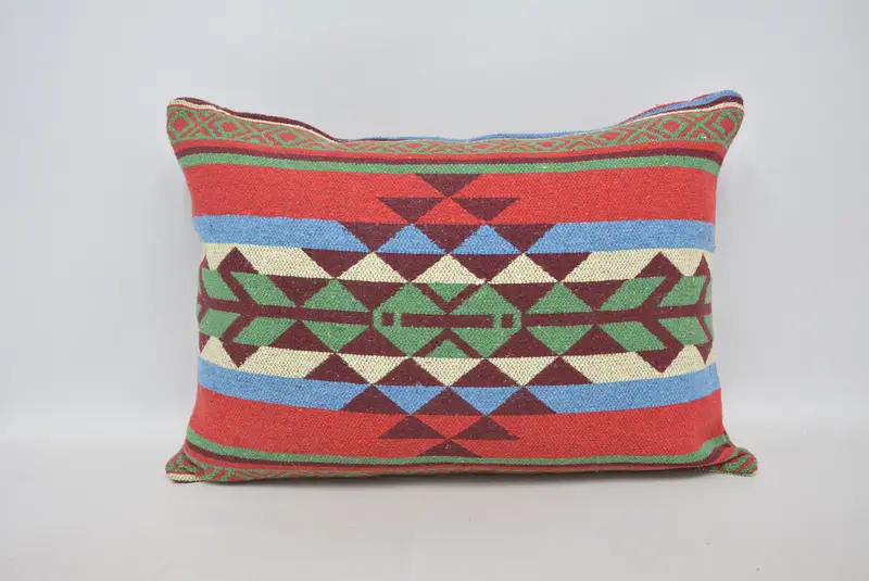 Kilim Pillow, 20x28 Red Pillow Sham, Interior Designer Pillow, Pillow Sham, Pastel Cushion Case, Pillow for Couch, Floor Cushion Case - 1