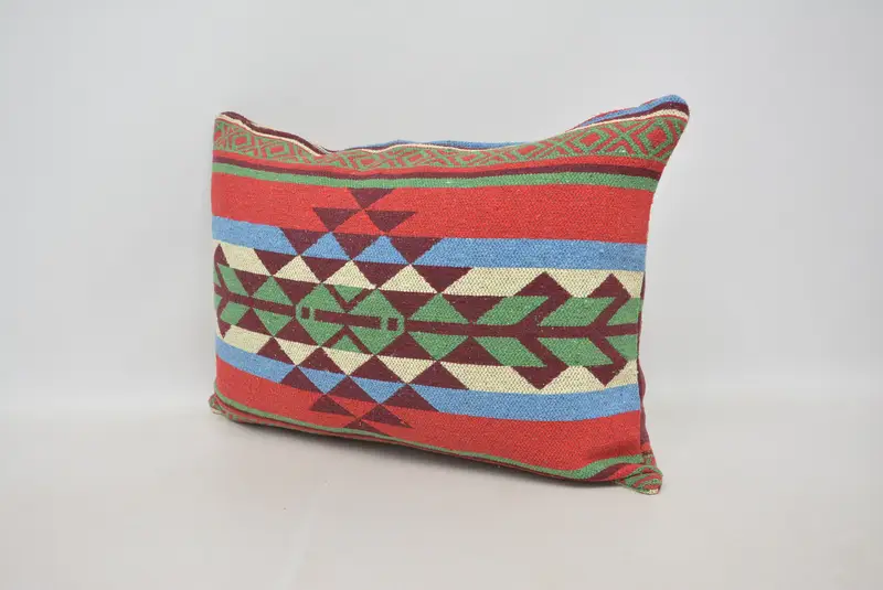 Kilim Pillow, 20x28 Red Pillow Sham, Interior Designer Pillow, Pillow Sham, Pastel Cushion Case, Pillow for Couch, Floor Cushion Case - 4