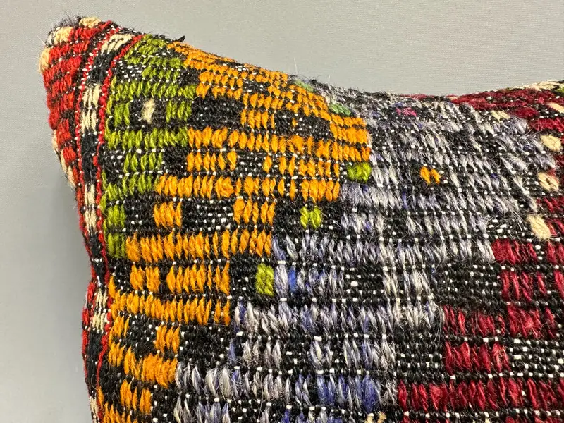 Lounge Throw Pillow Cover, Kilim Cushion Sham, Kilim Pillow Cover, Cushion, 18x18 Red Pillow, Vintage Pillow, Handmade Throw Pillow Cover - 5
