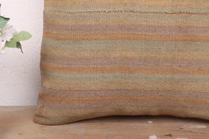 Handmade Kilim Cushion, Interior Designer Pillow, Pillow for Couch, Sofa Pillow Case, Crochet Pattern Pillow, Cushion Cover, 16x16 Green Cushion - 3
