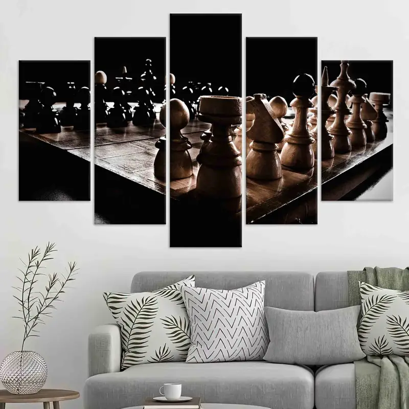 Personalisiertes Geschenk, Wandkunst aus Leinwand, Schachbrettwandkunst, Schachliebhaber Geschenk, Loft Wall Decor, Bürowanddekor, trendige Dekor, riesige Leinwand, - 6