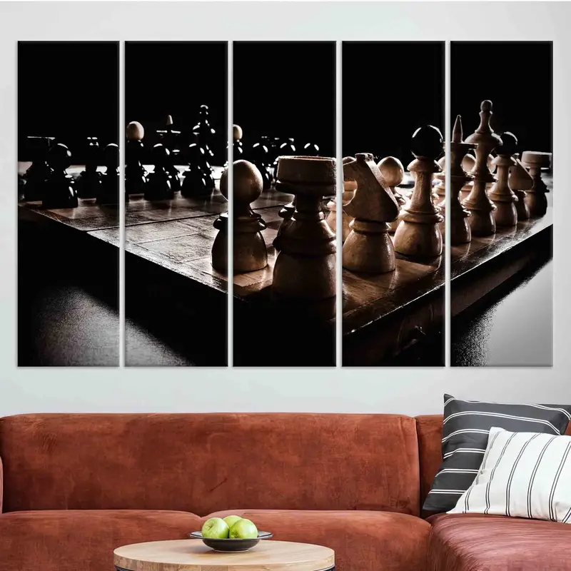Personalisiertes Geschenk, Wandkunst aus Leinwand, Schachbrettwandkunst, Schachliebhaber Geschenk, Loft Wall Decor, Bürowanddekor, trendige Dekor, riesige Leinwand, - 2