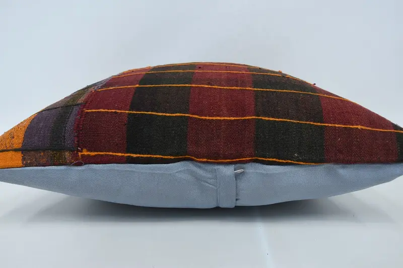24x24 Red Pillow Case, Outdoor Pillow Cover, Turkish Kilim Pillow, Cushion, Handmade Kilim Cushion, Nomadic Cushion Case, Boho Pillow - 5