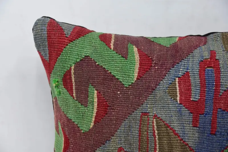 Vintage Pillow, Pillow for Sofa, Cushion Case, Hippie Throw Pillow Case, Gift Pillow, Handwoven Pillow, 16x16 Brown Pillow Sham - 2