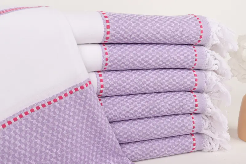 Cotton Towel Purple Handmade Wedding Gift 40x71 Inches