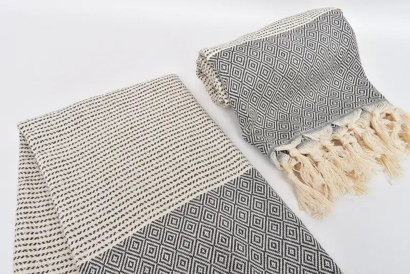 Personalized Beach Towel, Bridal Shower Favors, Spa Gift, Authentic Turkish hammam peshtemal, 70x36 Cotton Diamond Towel, Large Turkish Towel - 7