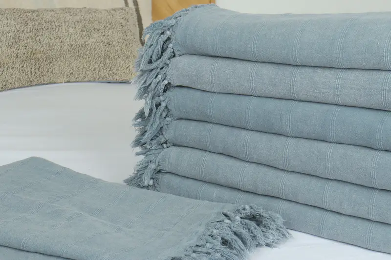 92x70 Cotton Stonewashed Towel, House Warming Gift, Bridesmaid Gifts, Turkish Blanket Throw, Bachelorette Large Towel, Turkish Blanket, Tablecloth - 3