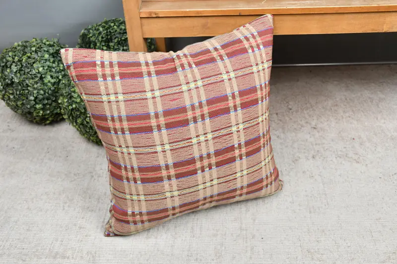 20x20 Green Cushion Cover, Handmade Pillow Case, Pillow for Sofa, Kilim Pillow, Vintage Kilim Pillow, Bohemian Cushion Cushion, Cushion Case - 7