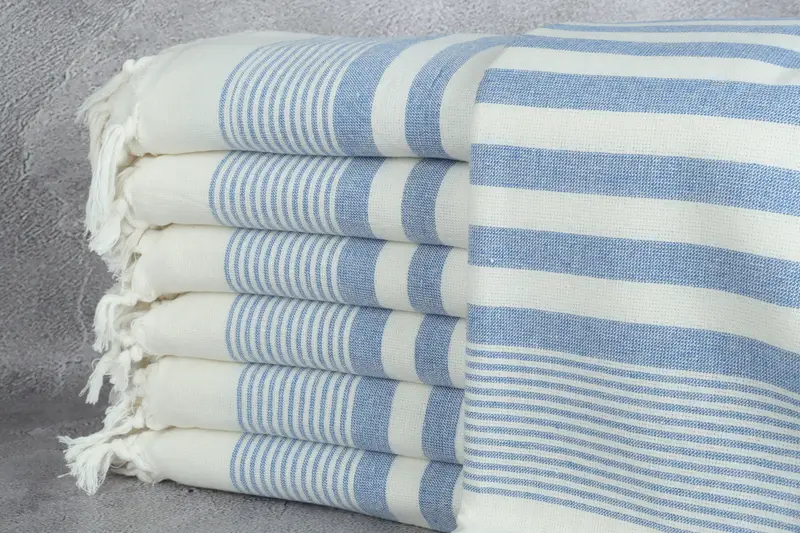 Handmade Gift, Custom Beach Towel, 68x40 Cotton Striped Terry Towel, Hammam Towel USA, Bridesmaid Gifts, Wedding Towel, Valentines Day Gift For Him - 1