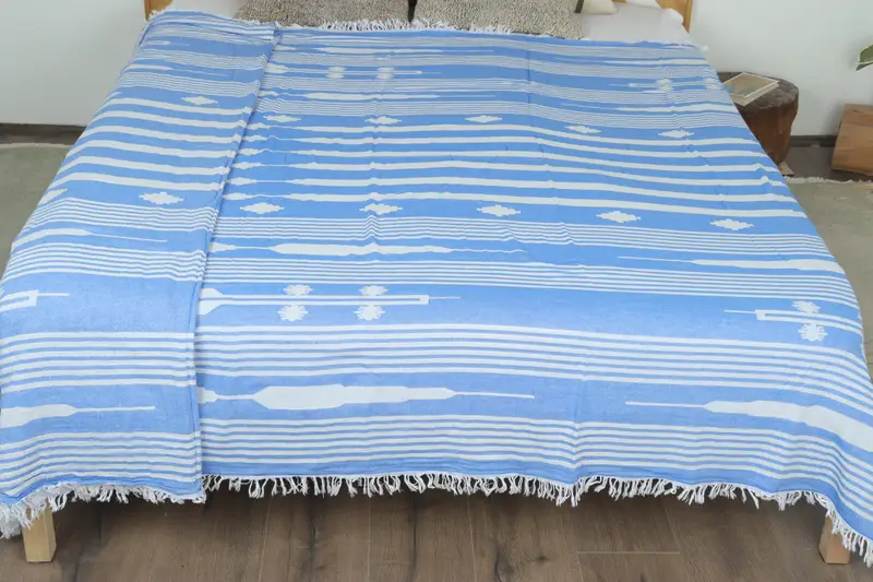 84x60 Cotton Patterned Towel, Throw Blanket, Bachelorette Gifts, Decorative Blanket, Valentines Day Gift For Him, First Wedding Anniversary Gift - 8