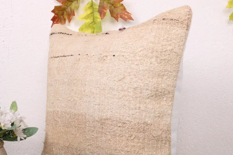 Retro Pillow Cover, 16x16 Beige Pillow Cover, Gift Pillow, Pillow Cover, Kilim Cushion Sham, Natural Cushion Case, Vintage Kilim Pillow - 5