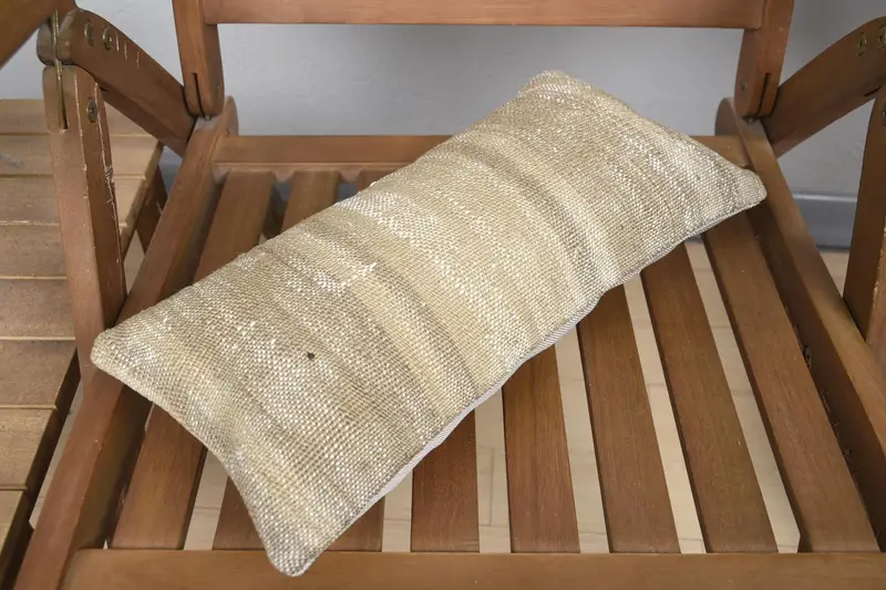 One Of A Kind Cushion Cover, 8x16 Beige Pillow Case, Boho Pillow, Cushion Cover, Bolster Throw Pillow Cover, Kilim Cushion Sham, Vintage Pillow - 4