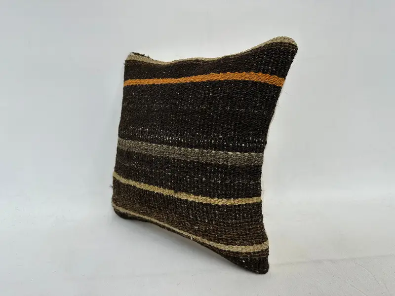 Boho Pillow, Pillow Sham, Aztec Pillow, Pillow for Sofa, Decorative Bolster Cushion Cover, Vintage Pillow, 14x14 Brown Cushion, Bolster Pillow - 4