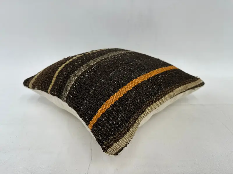 Boho Pillow, Pillow Sham, Aztec Pillow, Pillow for Sofa, Decorative Bolster Cushion Cover, Vintage Pillow, 14x14 Brown Cushion, Bolster Pillow - 6