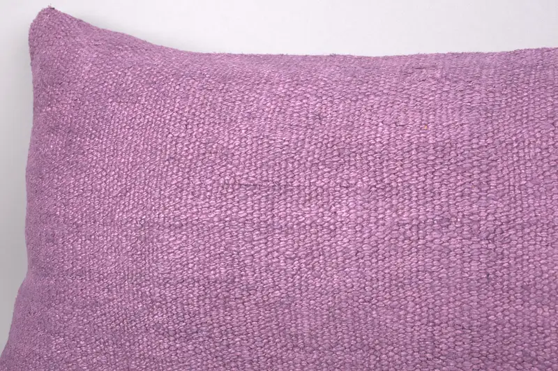 Turkish Kilim Pillow, Authentic Pillow, 16x43 Purple Cushion, Comfy Throw Pillow, Boho Pillow Sham Cover, Kilim Pillow Cover, Cushion Case - 4