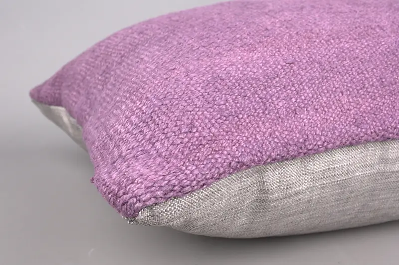Turkish Kilim Pillow, Authentic Pillow, 16x43 Purple Cushion, Comfy Throw Pillow, Boho Pillow Sham Cover, Kilim Pillow Cover, Cushion Case - 5