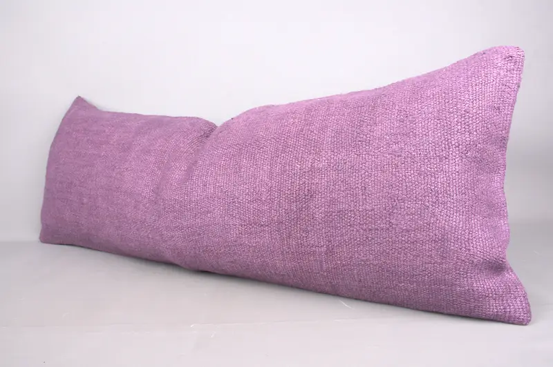 Turkish Kilim Pillow, Authentic Pillow, 16x43 Purple Cushion, Comfy Throw Pillow, Boho Pillow Sham Cover, Kilim Pillow Cover, Cushion Case - 2