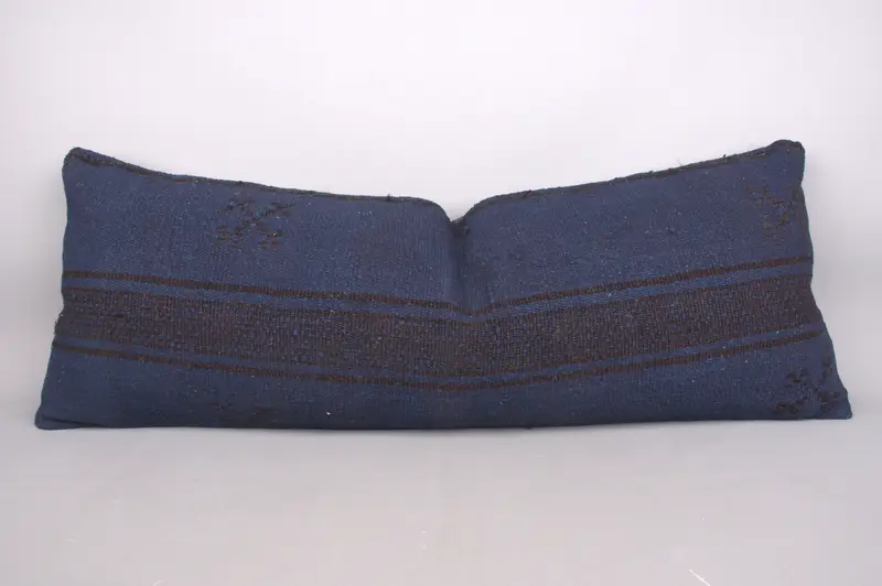 Turkish Kilim Pillow, Authentic Pillow, 16x43 Purple Cushion, Comfy Throw Pillow, Boho Pillow Sham Cover, Kilim Pillow Cover, Cushion Case - 7