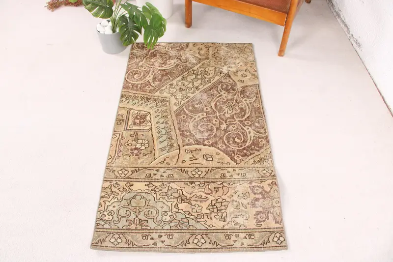 Green, Purple Camouflage Rug, 2.5x4.2 ft Chic Decor